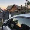 Charging our Leaf for the night. Thanks, Tetherow!