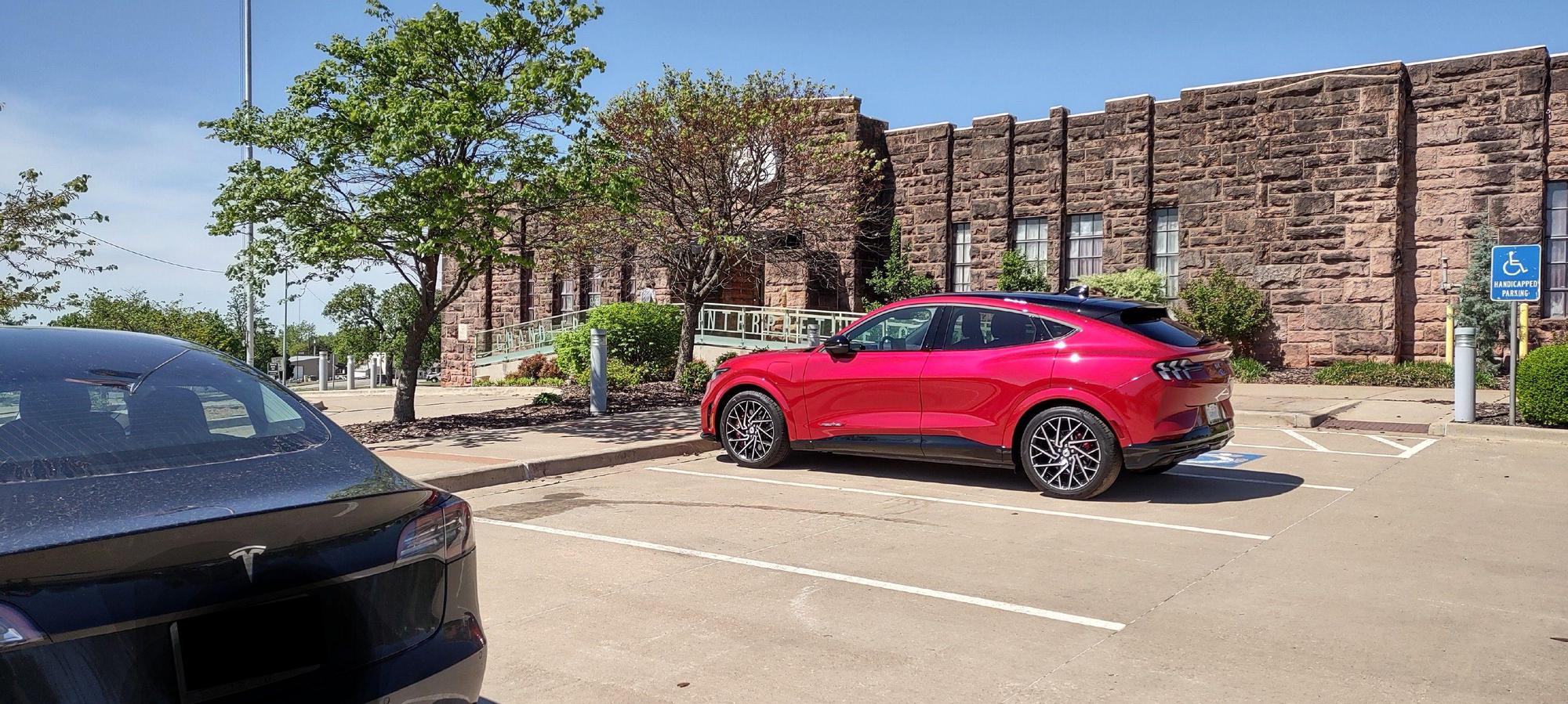Two EVs at Rt 66 museum, Chandler Oklahoma