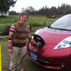 Our EV charger's inaugural use!  It's verified operational and ready for your visit!  Charge-ups are FREE!