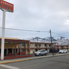 View of motel with the free standard type 1 EV plug.