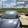 A beautiful day in High Prairie. Model 3 SR  charging at 7kw.