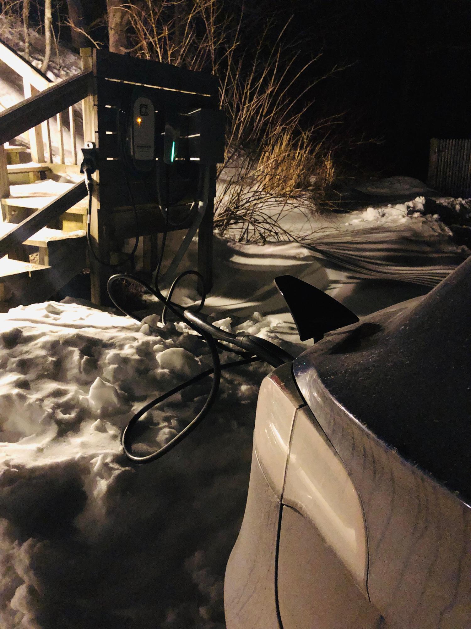 Charger on the back steps