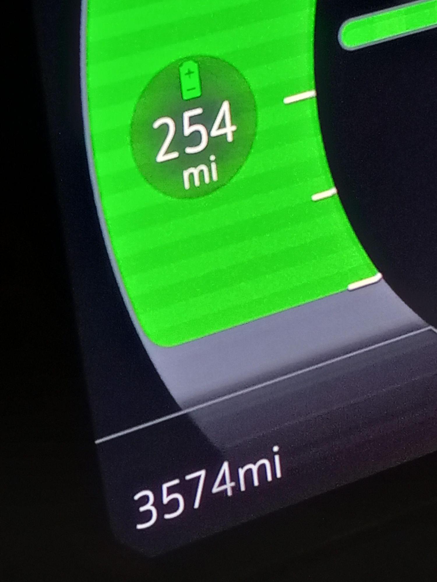 Completed charge with 254 miles at 9pm