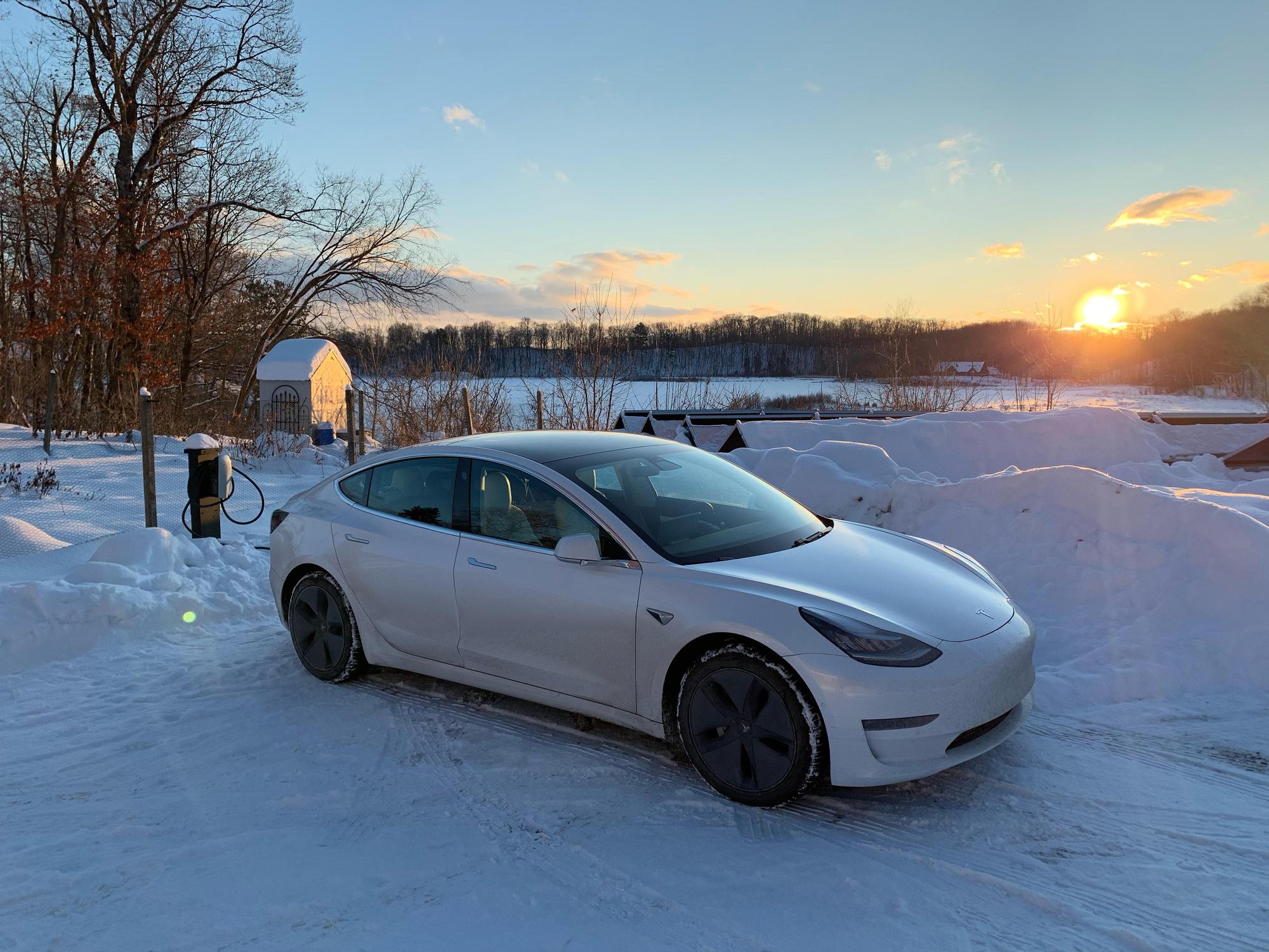 Got to enjoy a beautiful sunset overlooking the lake while charging!