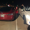Red Model S JOU311, is probably a local Stroud resident. Inform front desk if you see him again. He is extremely inconsiderate.