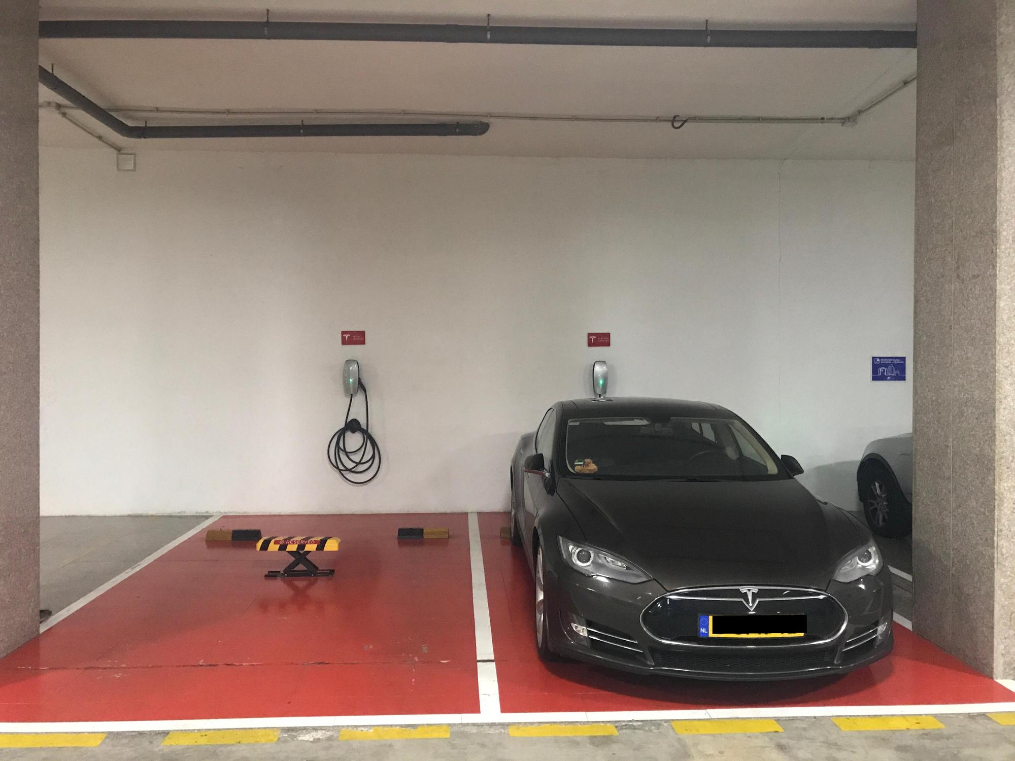Two 22kW chargers in front of entrance