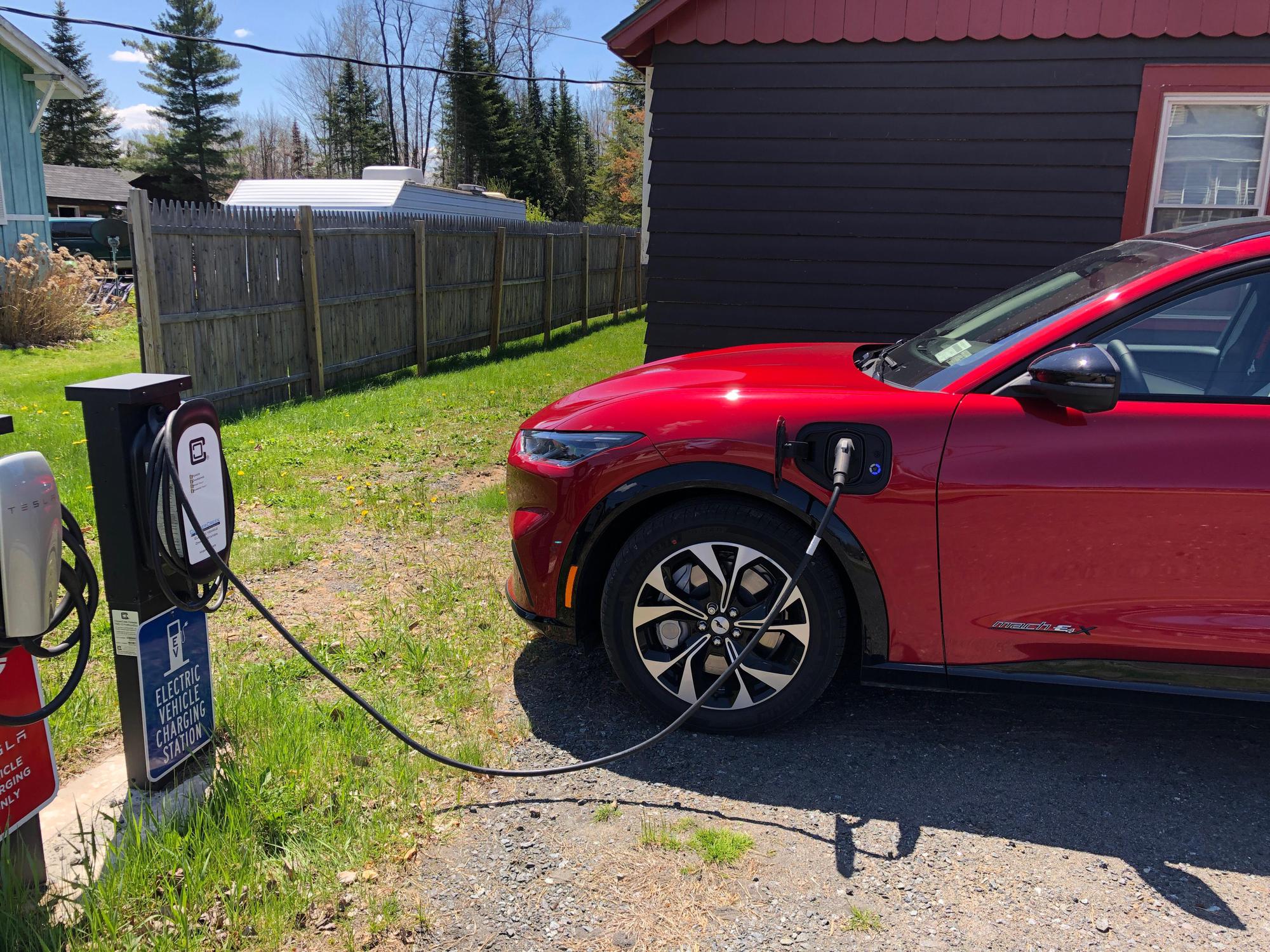 Easy level 2 charging. Plus a short walk to the Raquette River Brewing.