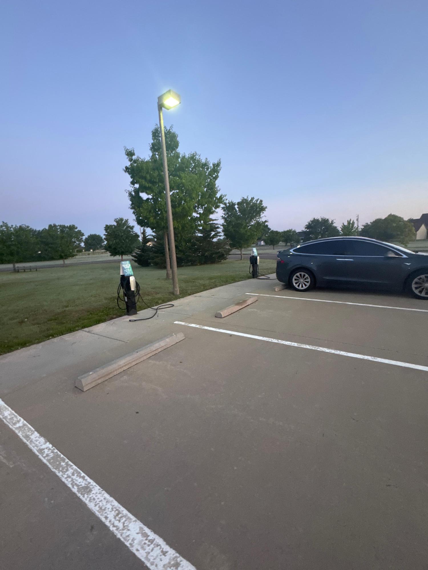 This stop offers 4 complementary Tesla Chargers