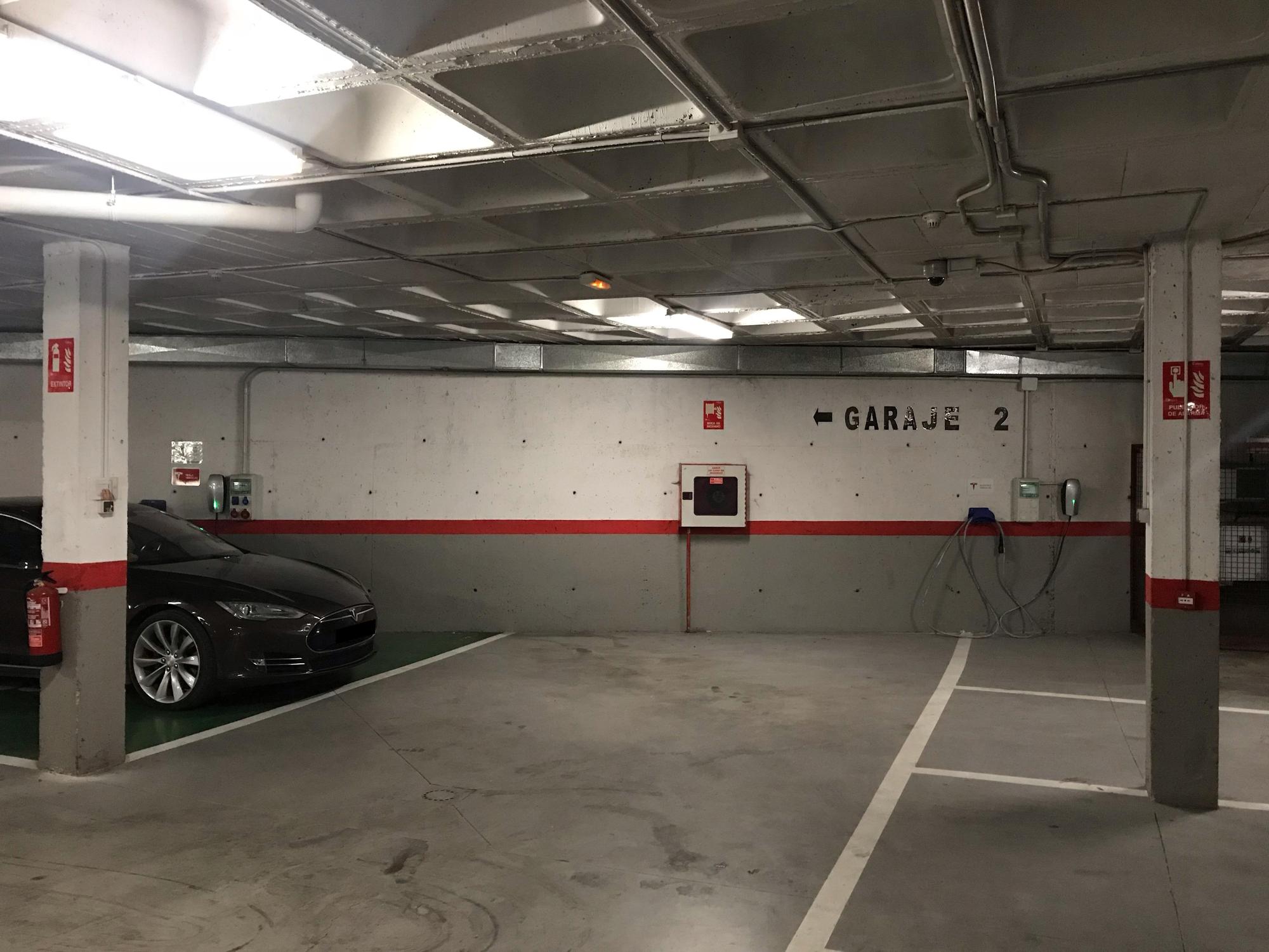 Tesla destination charger and a type 2 charger for other brands